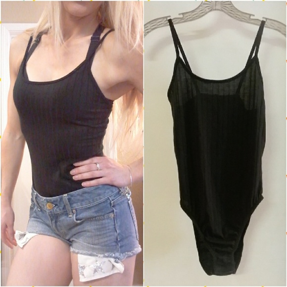 Nasty Gal Tops - BNWT Nasty Gal Ribbed Strappy Bodysuit